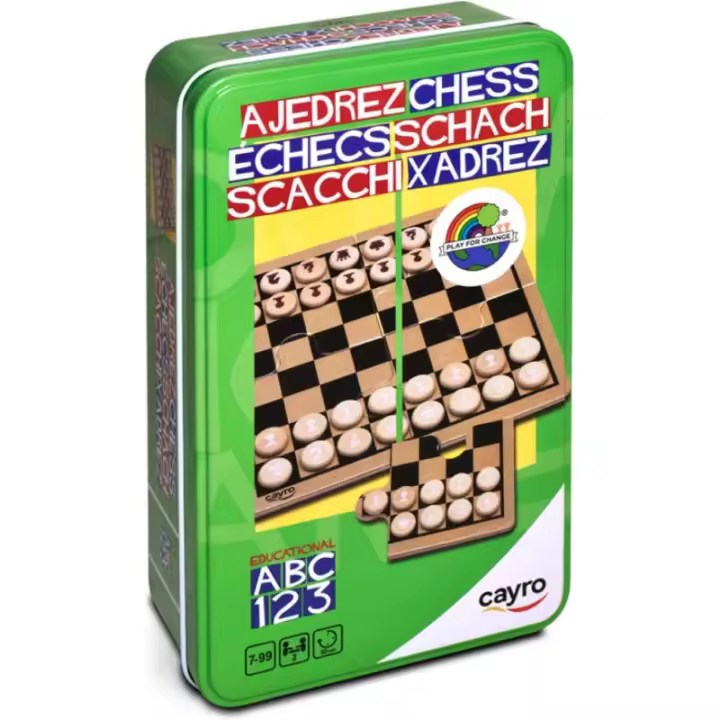 Juego Viaje Ajedrez Madera. Caja Metal - 1
