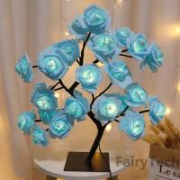Lámpara De Mesa En Forma De Rosa LED Con Luz De Noche Y Árboles De Navidad USB Decoración Para Fiesta De Hogar Y Bodas Regalo Para Madre - details 5