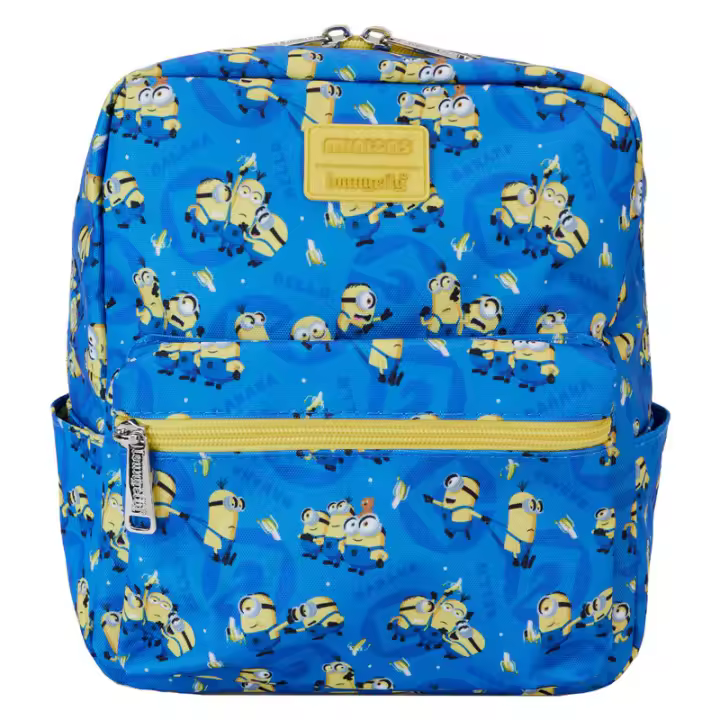 Mochila nylon Minions Gru Mi Villano Favorito Loungefly 24cm. Mochila ergonómica con amplio espacio. Diseño resistente y versátil para llevar tus pertenencias con estilo. - 1
