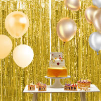 Juego De 1 Pieza De Cortina De Foil Dorado De 9.8 Pies Para Fondo De Fotografía De Cumpleaños Decoración De Fiesta Streamers De Aluminio - details 4