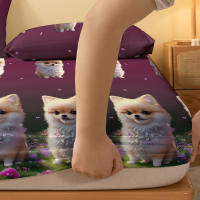 Sábana De Cama Con Patrón De Perro Pomeranian 100% Poliéster Tapete De Cama Con Diseño De Mascota Para Dormitorio - details 4