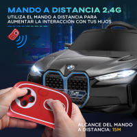 HOMCOM Coche Eléctrico para Niños 37-72 Meses Autorización BMW I4 Coche de Batería 12V con Control Remoto Música MP3 Pantalla Luces y Cinturón de Seguridad 115x67x45 cm - details 4