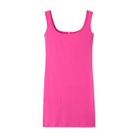 Nuevo Vestido Casual Para Mujer Verano 2024 Color Sólido Con Tirantes A-Line De Rodilla Polyester Sin Estirar Estilo Clásico - details 8