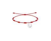 Cotigo Pulsera roja de 7 nudos hecho a mano con colgante de letras Iniciales de acero plateado , pulsera de nombre - details 11