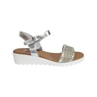 Sandalia Mujer Confort Piel Plata Referencia: V25300 Plata MARCA D'VERANAS  Sandalia confort en piel Plata, empeine pala tiras metalizadas combinada con yute. D'veranas las super cómodas para los pies. - details 2