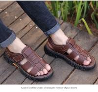 Sandalias Para Hombre Ajustables De Color Sólido Con Suela De Goma Duradera Y Comodidad Respirable PU Para Caminar Al Aire Libre - details 15
