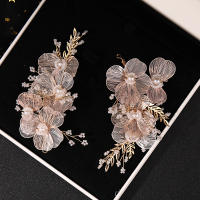 Diadema De Boda Para Mujer Con Flores Y Perlas Accesorios De Cabello Para Novia Fiesta Complemento De Joyería De Cabeza Para Damas De Honor Tiara De Moda - details 1