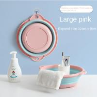 Cubeta Plegable Portátil Para Lavado De Rostro Y Viajes Ecológica Y Duradera Ahorradora De Espacio En Plástico Azul Rosa Verde - details 11