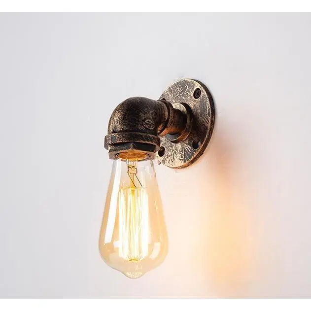 Hierro Forjado Tube de Metal lámpara de pared Feng Shui Retro Industrial sin bombilla-10 9.5 9cm - 1
