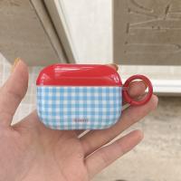 Funda Para AirPods 1/2/3/4 Y pro Con Colgante De Hongo Chequero Rojo Y Azul Diseño Lindo Y Protección Resistente De Plástico - details 4