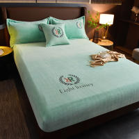 Sábana Elástica De Peluche Suave Protección De Matraces De Velours Sábana Plancha Estilo Sencillo Color Sólido 100% Poliéster - details 6