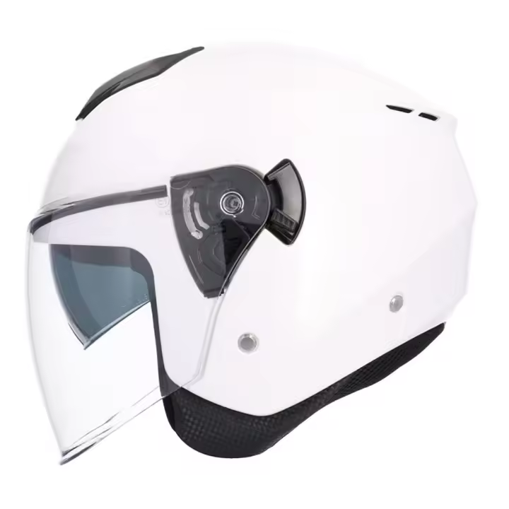 SHIRO HELMETS Casco Jet Modelo Ibiza OF852 Monocolor Blanco Perla Totalmente Homologado - 1