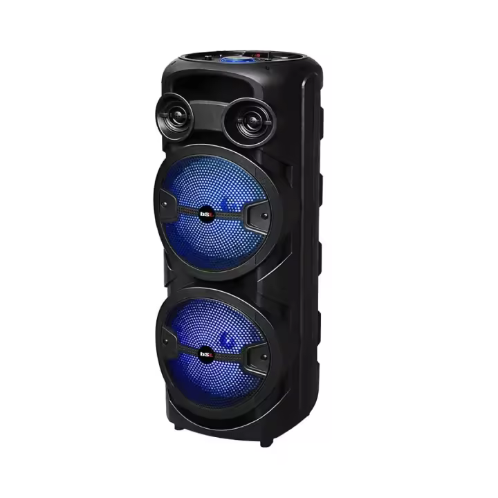 Altavoz Bluetooth BSL-S60 con iluminación RGB  2 Altavoces de 8 Pulgadas  2x15W RMS  Batería de 4 Horas de duración  Función Karaoke con Micrófono incluído  Radio FM  USB  TF - 1