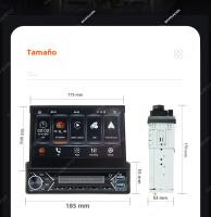 MEKEDE 1 Din Car Radio Multimedia Player Universal Con Audio Video CarPlay Android 7 Pulgadas Pantalla Retráctil IPS Touch Screen - details 2