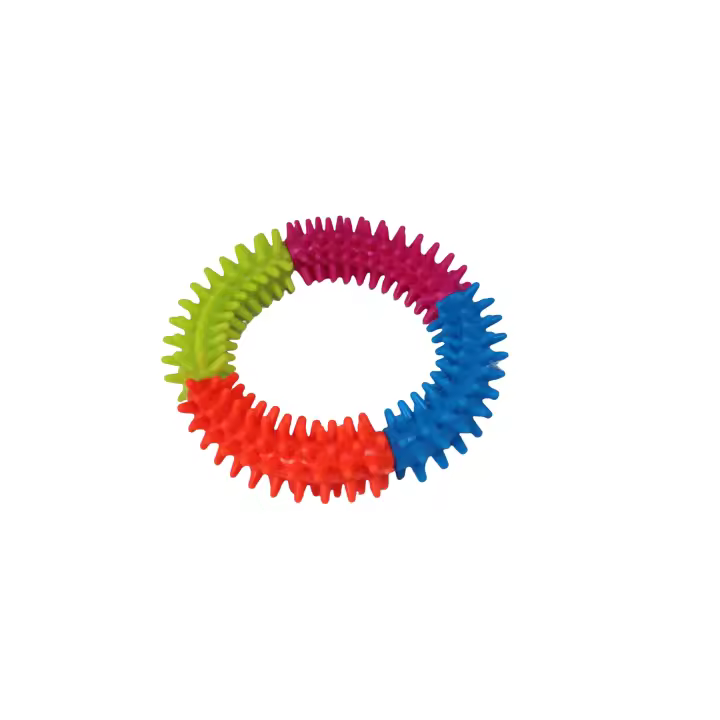 Juguete masticable Yommy para perros: círculo de espinas de goma duradero, TPR colorido y resistente a las mordeduras para un juego interactivo y la salud dental, ideal para todos los tamaños y varios estilos - 1