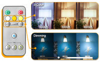 Bombilla LED Recargable USB Con Control Remoto 3 Temperaturas De Color Ajustables Luz Sin Cable Con Timer Para Pared - details 1