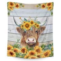 Manta De Peluche Suave Highland Cow Para Niñas Regalo Cálido Para Cumpleaños Y Graduación Amarilla Manta De Viaje Rectangular Antipelusa Para Adultos Uso En Picnic Y Viaje - details 0