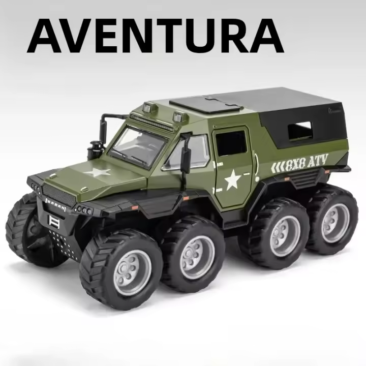 Modelo De Coche De Metal Escala 1/32 Autovoz Shaman 8x8 ATV De Rusia Juguete De Colección Para Niños Con Luz Y Sonido Regalos Para Niños - 1