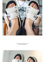 Zapatillas De Hombre Para Exterior E Interior Antideslizantes Con Suela Suave Cierre De Ganchillo Sandalias De Playa Estilo Casual Para Verano - details 9