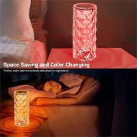 Lámpara De Mesa De Rosas De Cristal LED Con Control Remoto Y USB Luz Nocturna Romántica De Diamantes Decoración En 16 Colores - details 10