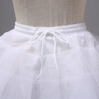Falda De Encaje De Dos Capas Con 3 Aros Para Boda Y Fiestas Vestido De Noche Color Negro Rosa Blanco Talla S M L XL XXL - details 2