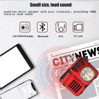 Altavoz Bluetooth Portátil Con Radio De Emergencia FM AM WB Solar Hand Crank TF Card Music Players Linterna Lámpara De Lectura SOS Alarme - details 2