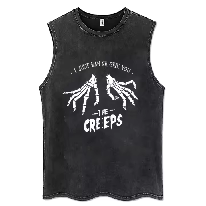 Top De Tanque Vintage Y2K Para Hombres Y Mujeres 100% Algodón Negro Estilo Hip Hop Punk Rock Sin Mangas Camisetas Góticas - 1