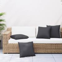 vidaXL Cojines de sofá 4 unidades tela gris 50x50 cm en color Taupé/Rojo/Azul real y más | acolchados duraderos para sofás de jardín terraza exterior - details 8