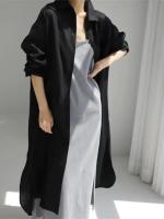 Camisa De Punto De Algodón Y Lino Para Mujer Moda Verano Elegante Cardigan Irregular Suéter De Manga Larga Cierre Único - details 12