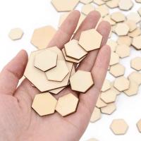 100/50 PCS Chips De Madera Blankas Hexagonales Para Decoración De Hogar Y DIY De Puzle Herramientas De Dibujo Hechas a Mano Para Niños - details 2