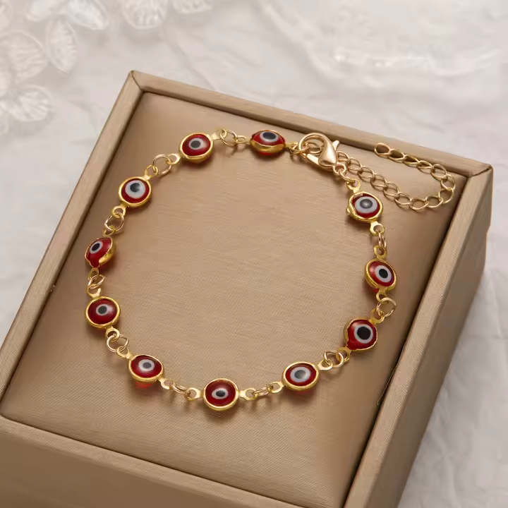 Pulsera Turca De Ojo Azul Para Mal De Ojo Ajustable Para Hombres Y Mujeres Con Hebillas Coloridas De Metal Joyería De La Suerte Para La Riqueza - 1