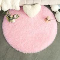 Alfombra Redonda De Peluche Suave Para Niñas Habitación De Princesa Castillo Alfombra Gruesa Decorativa Para Dormitorio Moderno - details 11