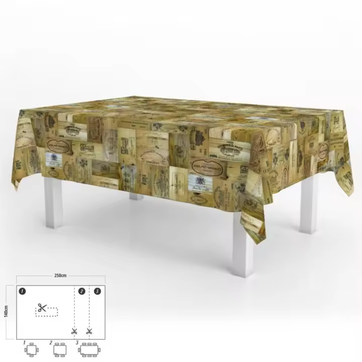 Oryx Mantel Antimanchas Hule Rectangular 140x250 Cm Tablones Vino - Impermeable y Antimanchas - 1