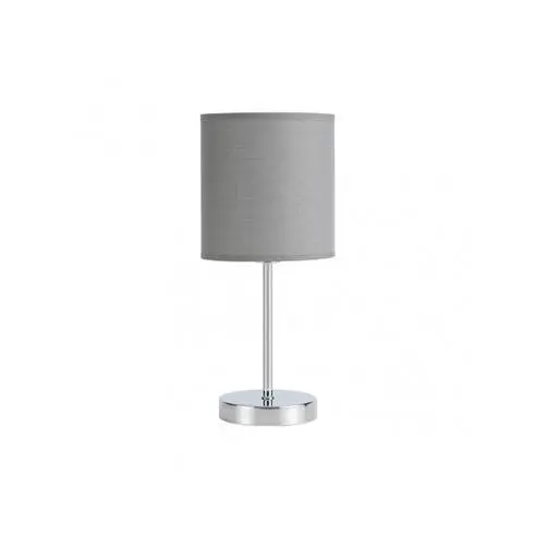 FABRILAMP Lámpara de Mesa Sobremesa Chanza 1xe14 Cromo con Pantalla Gris 37x16x16 Cm - Diseño Elegante - 1