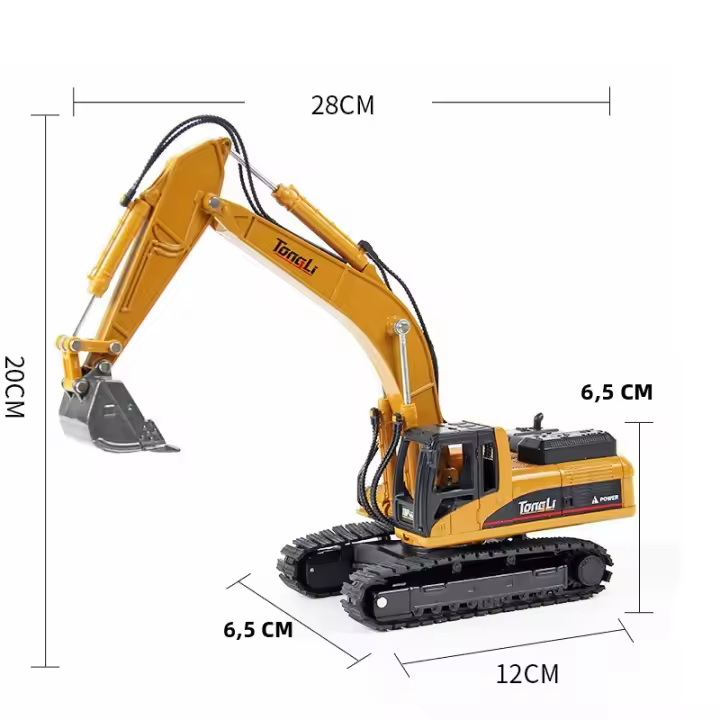Modelo De Excavadora Huina 1:50 Juguete De Cargador Backhoe Para Niños Coleccionables Regalos De Navidad Vehículo De Metal Sin Batería - 1