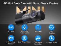 Cámara De Volante KAWA D5 Para Coche DVR Grabadora 2K Cámara Frontal Con Control De Voz WiFi Monitorización APP EN RU FR JP Grabación Emergente - details 2
