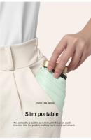 Minisombrilla de bolsillo para la lluvia, paraguas plegable de vinilo con protección UV ultravioleta, Parasol de bolsillo, cápsula de 55% de descuento, 1 unidad - details 8
