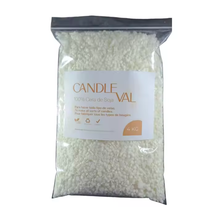 Candleval 4 kg cera de soja de alto punto de fusión ideal para todo tipo de velas en moldes 100% vegetal fabricada en España - 1