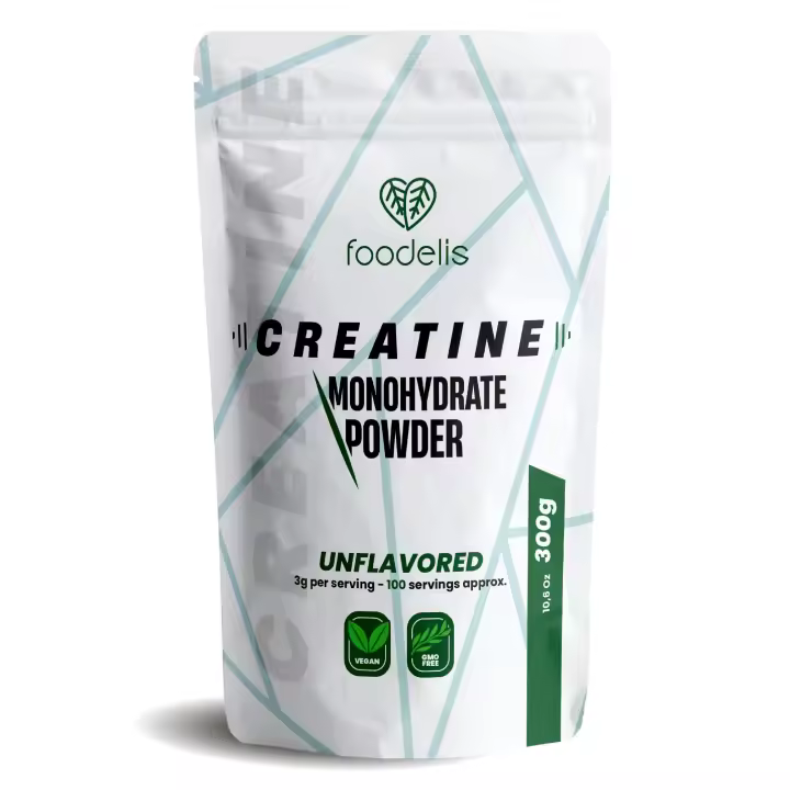 Creatina monohidratada en polvo  300GR  166 dosis  100% creatina monohidrato micronizada  Sin sabor  No-GMO  Vegano  Sin lactosa  Incluye dosificador  Alta solubilidad - 1