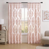 1 Pieza De Cortinas De Encaje Francés Rosa Con Diseño De Fénix Para Decoración De Sala De Estar Y Dormitorio Montaje En Pared - details 0