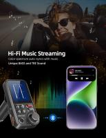 Transmisor Bluetooth para Coche, Micrófono DE ALTO Volumen, Cargador de cigarrillos with Bluetooth para Coche, Pantalla a color de 1,8 pulgadas, Carga QC3.0, reproductor de Música with Agudos y graves. - details 3