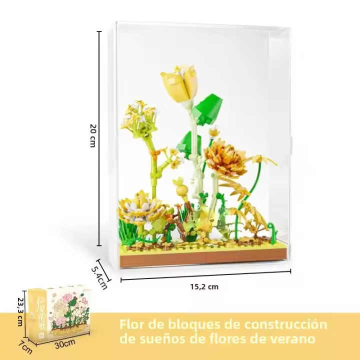 Modelo De Bloque De Construcción Simulación De Flor Decoración De Escritorio Juguete De Moda DIY Regalo Para Amantes Y Niñas - 1