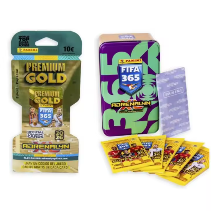 Panini Fifa 365 Adrenalyn 2026 - Caja 24 sobres TC o Album Lanzamiento+caja 24 sobres y  tambien BOX o Sobre ORO para elegir - Colección Oficial Panini garantizado LEER DESCRIPCION - 1