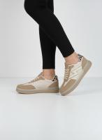 Calzados soraia, Zapatillas Deportivas de Mujer con Paneles de Malla y Detalle de Leopardo - Estilo Urbano Casual - Beige y Marrón - details 0