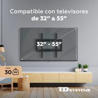 Soporte de TV pared fijo de bajo perfil para pantallas de 32 a 55 pulgadas. VESA máximo de 400 x 400 mm - TD Systems P30X25F44 - details 1