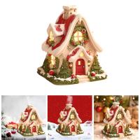 Casa De Navidad Con Luces LED Decoración De Villaje Navideño Figura De Resina Estilo Clásico Posmoderno Adorno De Fiesta - details 0