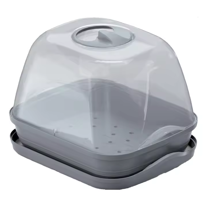 Prosperplast Semillero/bandeja Multiusos con Tapa de Policarbonato RESPANA TABLE GREENHOUSE - 257x196x185 - Gris Piedra - 1