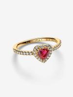 Elevado - Baño de Oro de 14K Pandora - Anillo Corazón - details 0
