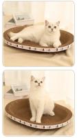 Alfombrilla De Rascado Para Gatos Ovalada De Cartón Corrugado Cama De Gatos Resistente Al Desgaste Juguete Para Uñas Pine Wood - details 6