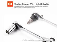 Llave De Fijación Y Destornillador De Doble Uso 2-en-1 Herramienta Manual De Tamaño Pequeño Para Entornos De Trabajo Estrechos Acero De Vanadio-cromo - details 5